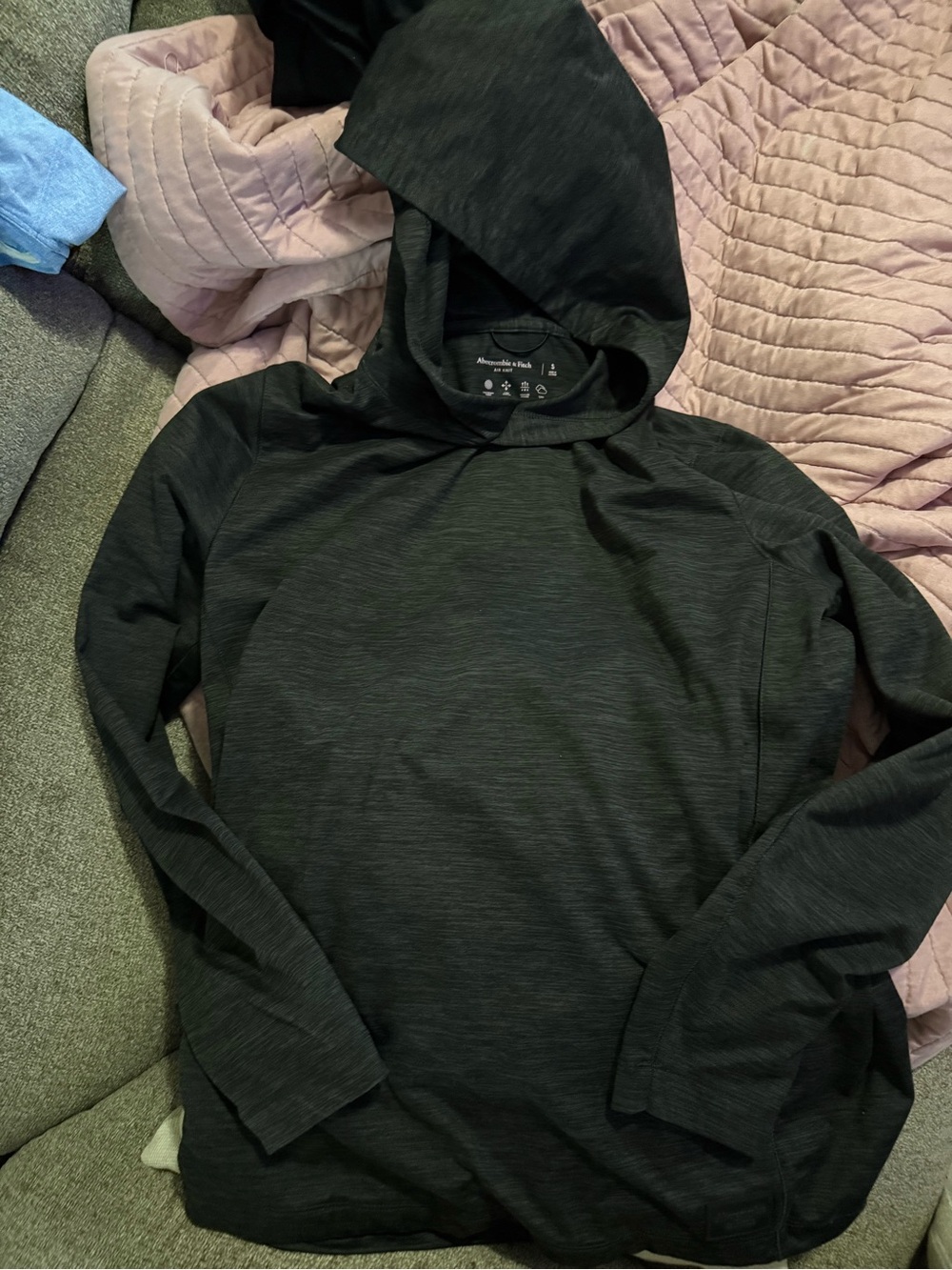 Abercrombie & Fitch Gray Heather Air-Knit Hoodie